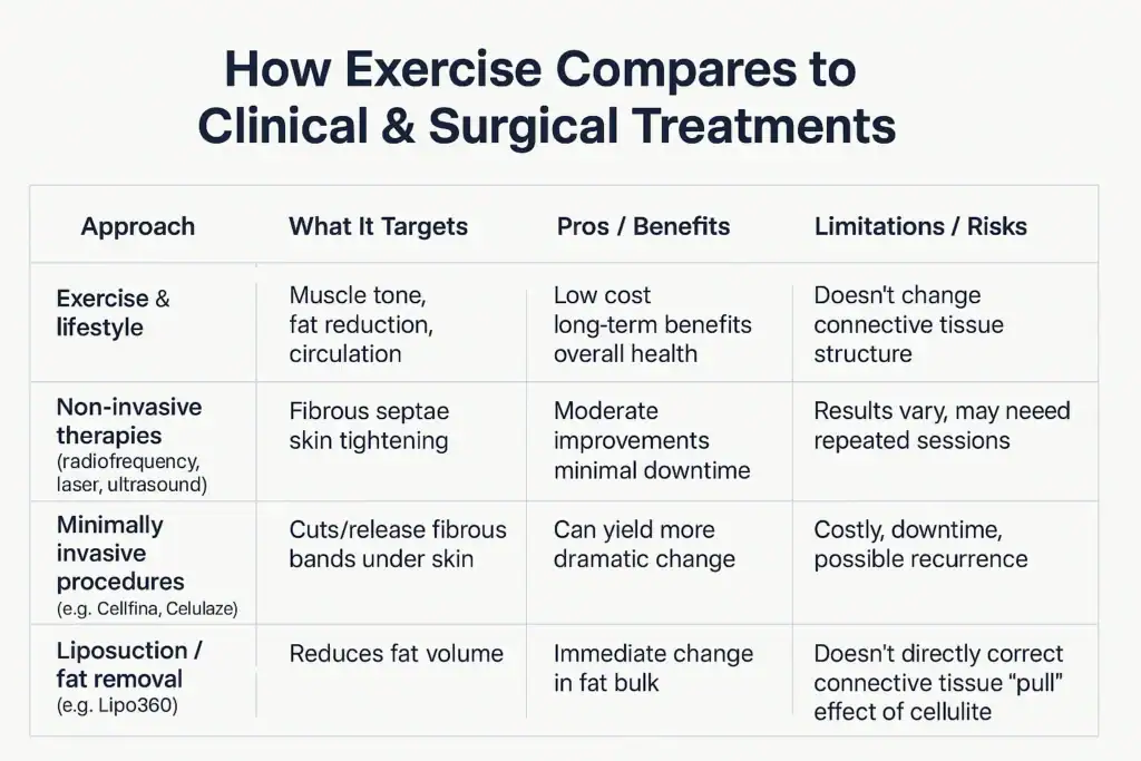 Sculpting Your Bum: Can Toning Exercises Really Reduce Cellulite? 2 How exercise compares to treatments from Lipo 360 Ashtead