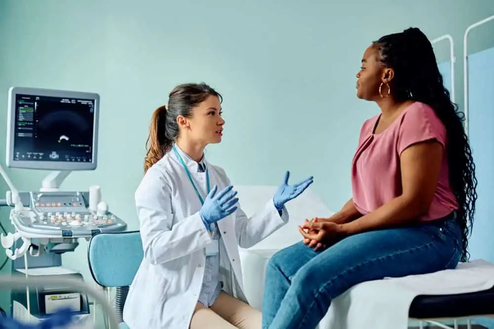 Woman have consultation about vaginal laxity Ashtead