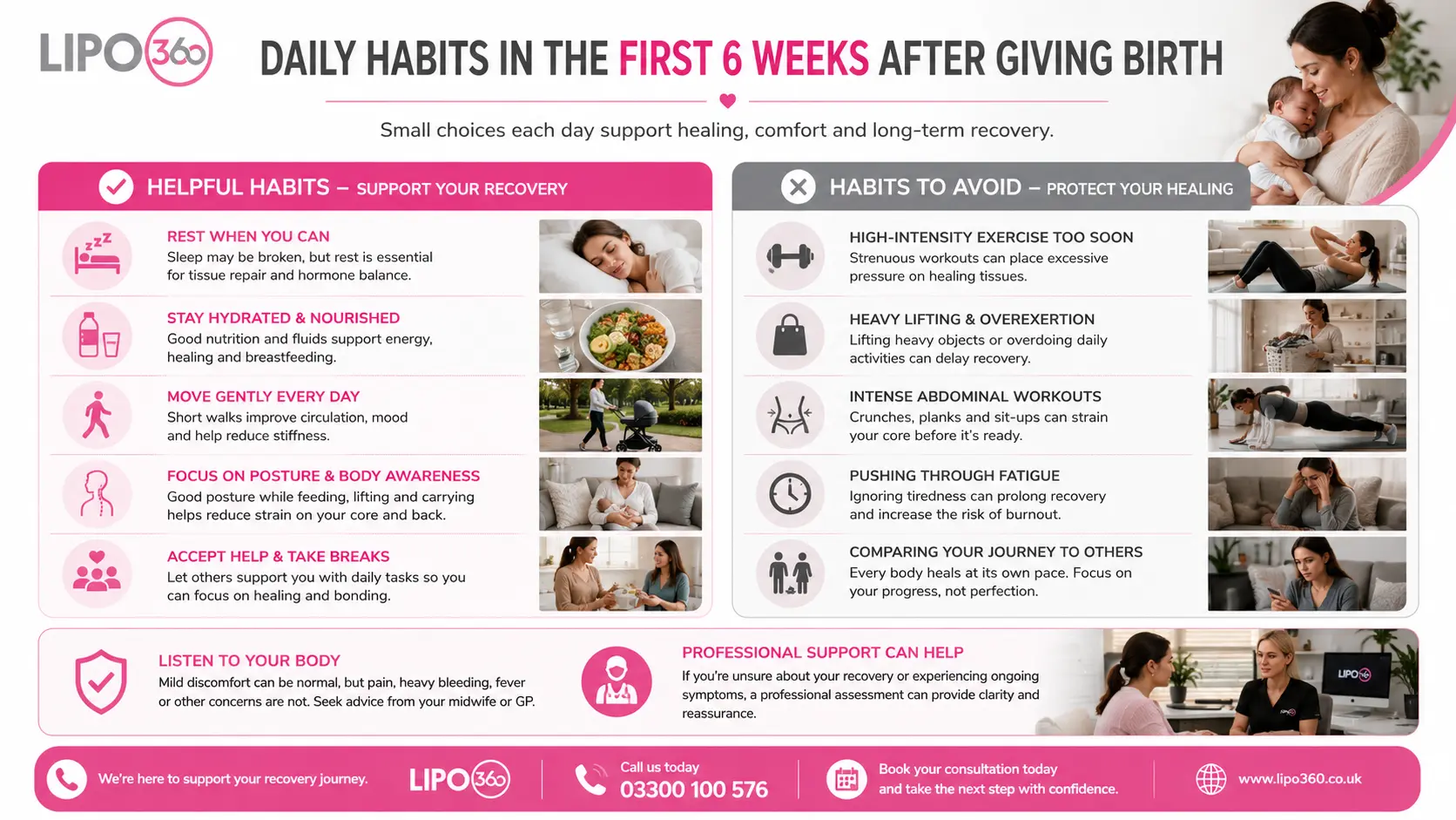 What to Do (and Avoid) in the First 6 Weeks After Giving Birth To Avoid Diastasis Recti 3 First 6 Weeks After Giving Birth To Avoid Diastasis Recti Ashtead : Daily Habits in the First 6 Weeks After Giving Birth